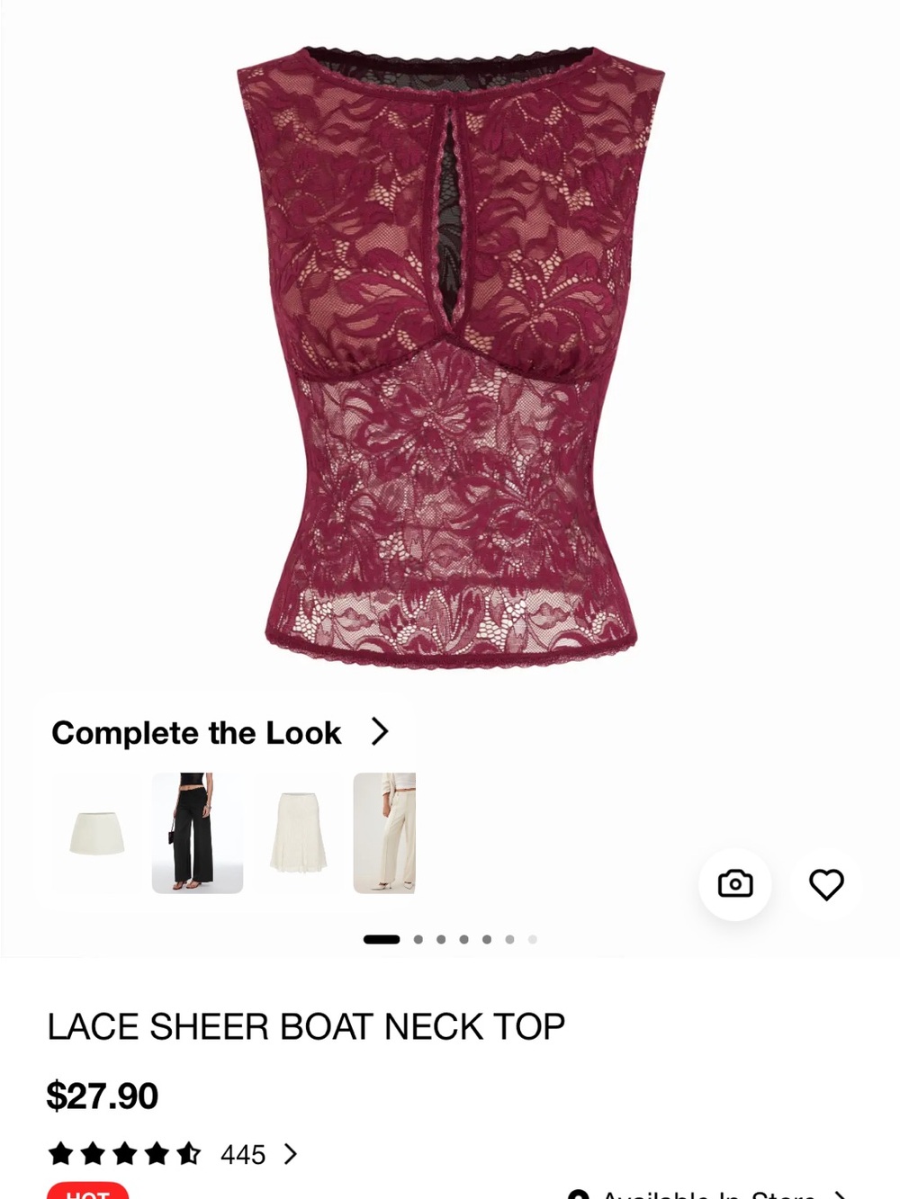 Cider Burgundy Floral Lace Sheer Camisole